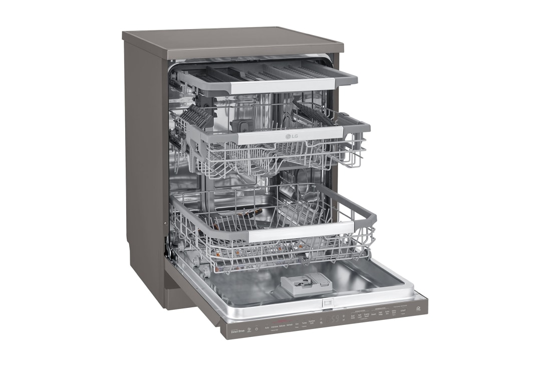 LG غسالة صحون إل جي بالبخار ™QuadWash ،إعداد المكان14، تقنية EasyRack™ Plus، محرك الدفع المباشر، تقنية ™ThinQ, DFB227HD, thumbnail 4