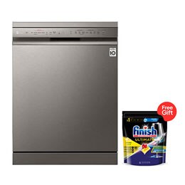 غسالة صحون إل جي بالبخار ™QuadWash، محرك الدفع المباشر، تقنية EasyRack™ Plus، إعدادات المكان14،  تقنية ThinQ2