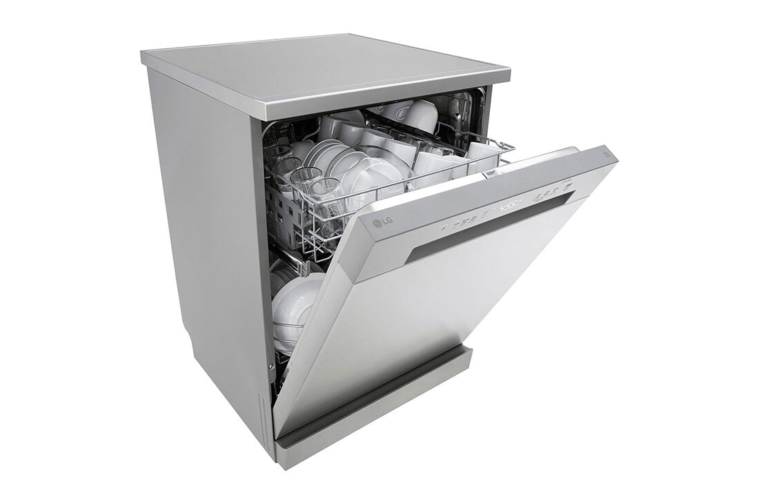 LG غسالة صحون QuadWash لون فضي بلاتيني من إل جي, left perspective top view, DFC612FV, thumbnail 10