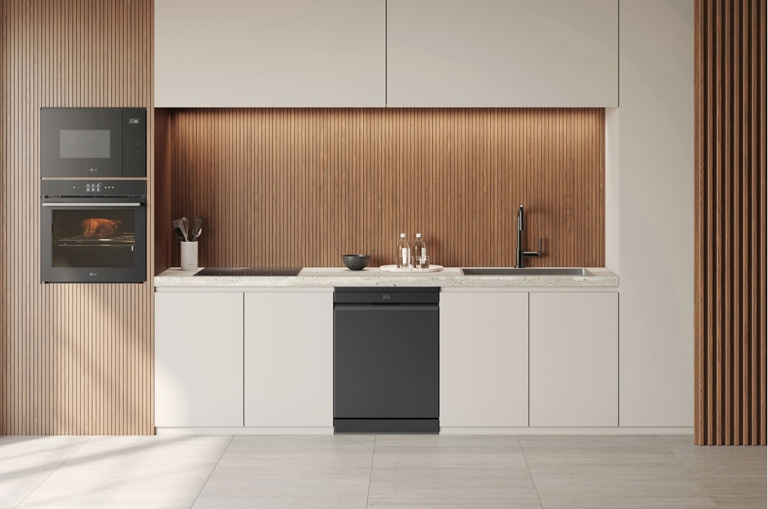 LG غسالة أطباق QuadWash™ بسعة 14 مكان تخزين باللون الأسود غير اللامع مع تقنية TrueSteam™ والتجفيف الحراري وAuto Open Dry., DFC287HMS, thumbnail 8