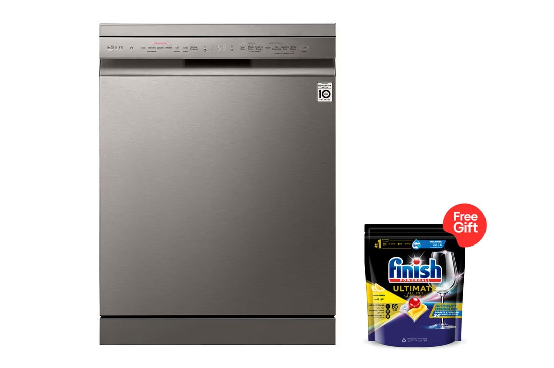 LG غسالة صحون إل جي بالبخار QuadWash إعدادات المكان 14, Front view, DFC532FP