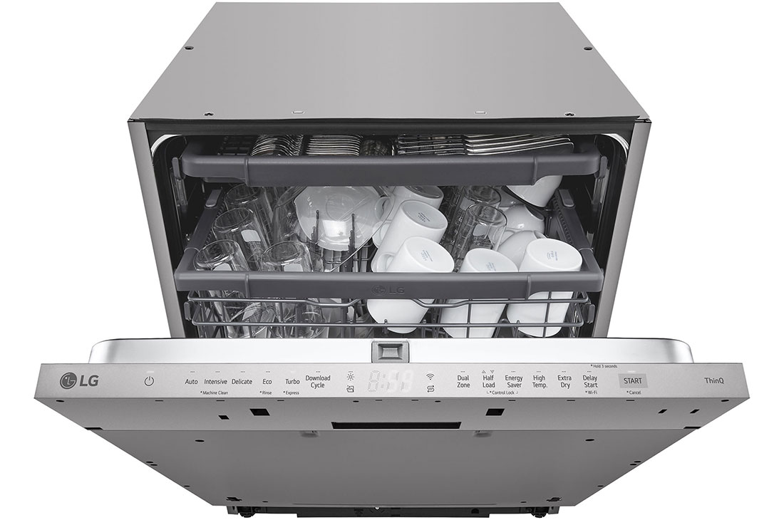 LG 60 سم غسالة أطباق مدمجة QuadWash™ ستانلس ستيل EasyRack™ Plus, عرض تفصيلي للعرض, DBC512TSE, thumbnail 7