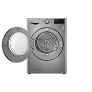 LG مجففة لون فضي ذوعاكس مزدوج سعة 9 كجم و مستشعر تجفيف, الجبهة فتح المنظر الأيسر, RC90V9EV2W, thumbnail 2