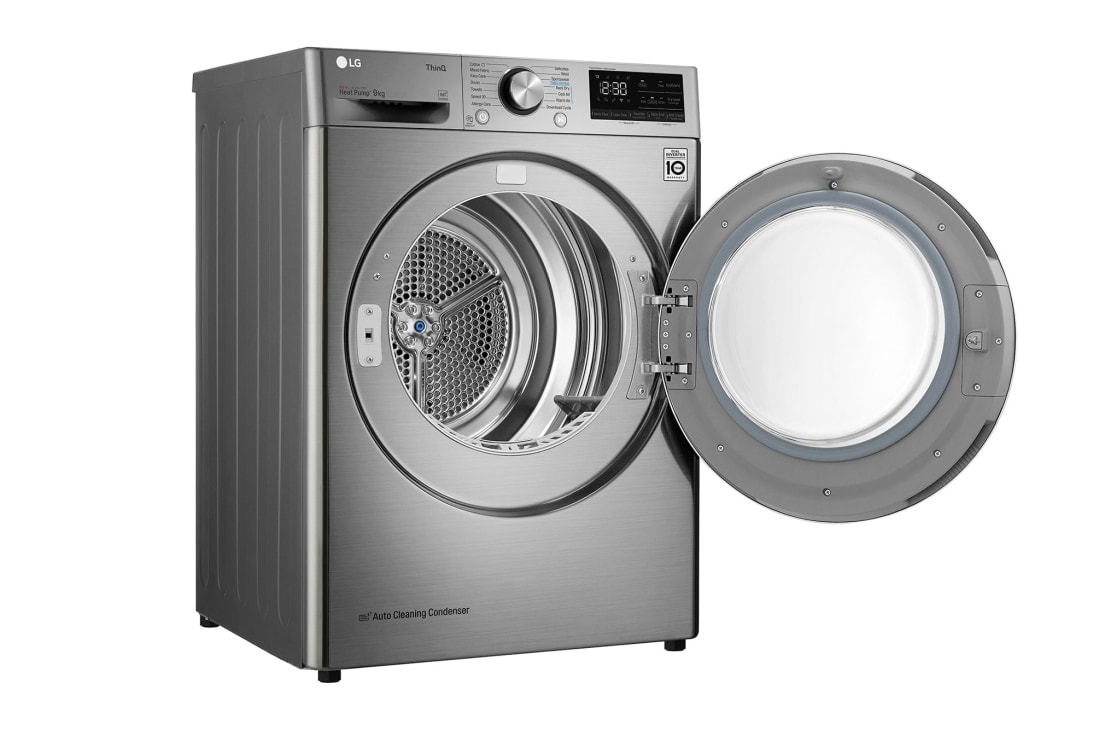 LG مجففة حجم 9 كجم لون فضي ذو عاكس مزدوج ومستشعر تجفيف, RC90V9EV2W, thumbnail 13