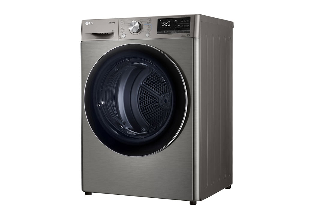 LG نشافة إل جي حجم 9 كجم لون سلفر موفرة للطاقة وفلتر مزدوج وعناية ضد الحساسية, Right, RH90V5PVTN, thumbnail 7