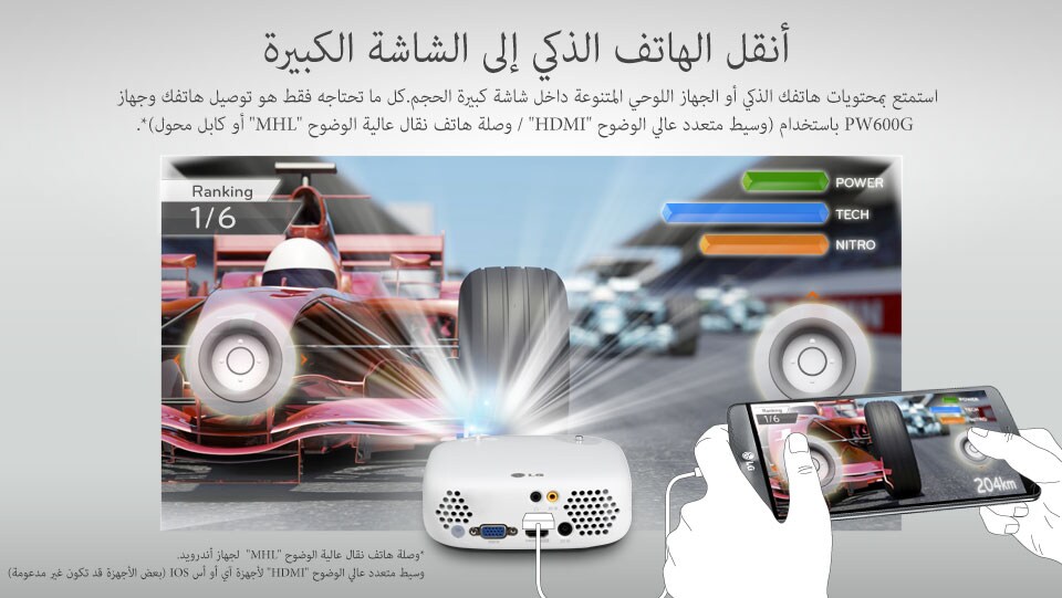 أنقل الهاتف الذكي إلى الشاشة الكبيرة