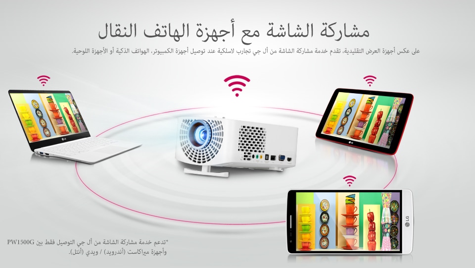 مشاركة الشاشة مع أجهزة الهاتف النقال