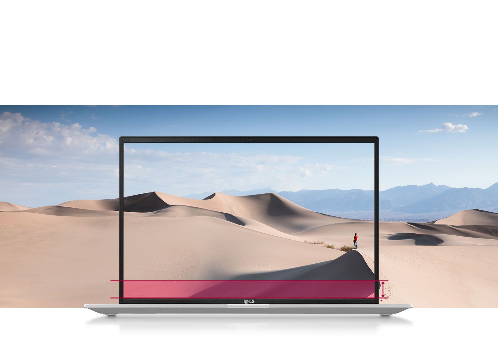 شاشة كبيرة بنسبة عرض إلى ارتفاع تبلغ 16:10 توفر رؤية بدقة لا حدود لها