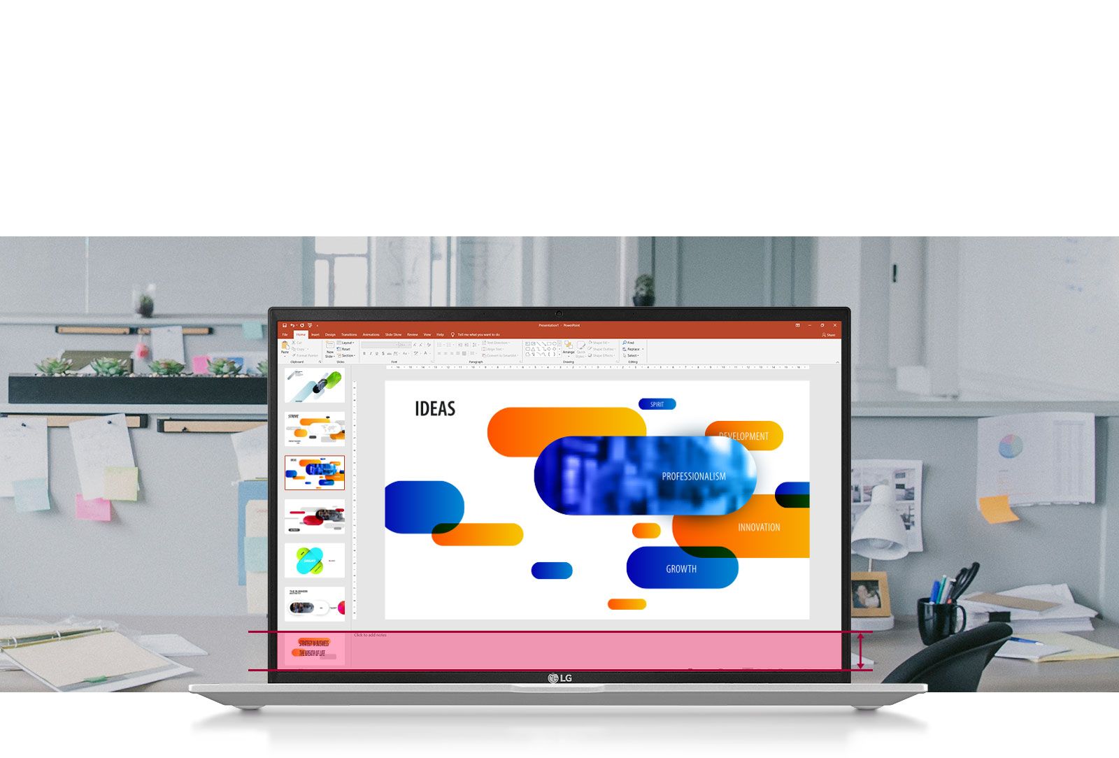 شاشة كبيرة بنسبة عرض إلى ارتفاع تبلغ 16:10 توفر رؤية بدقة لا حدود لها