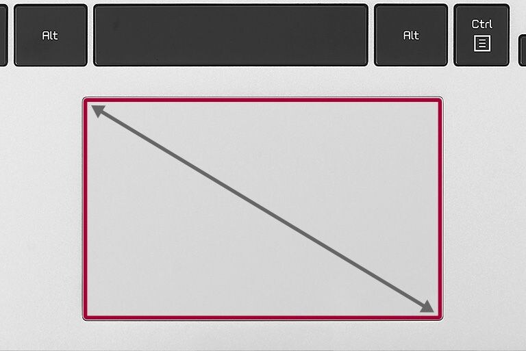 لوحة لمس أكثر عرضاً بنسبة عرض لاتساع تبلغ 16:10 تتوافق مع نسبة عرض الشاشة