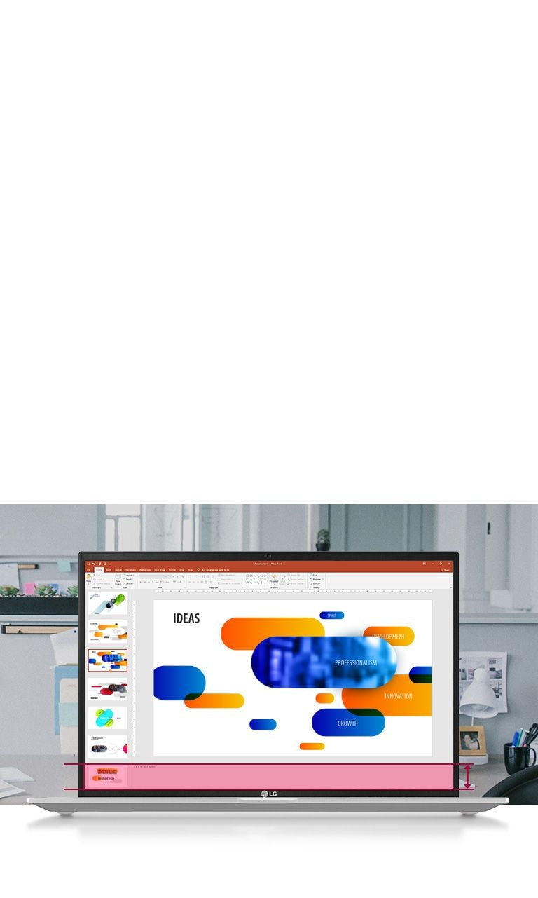 شاشة كبيرة بنسبة عرض إلى ارتفاع تبلغ 16:10 توفر رؤية بدقة لا حدود لها