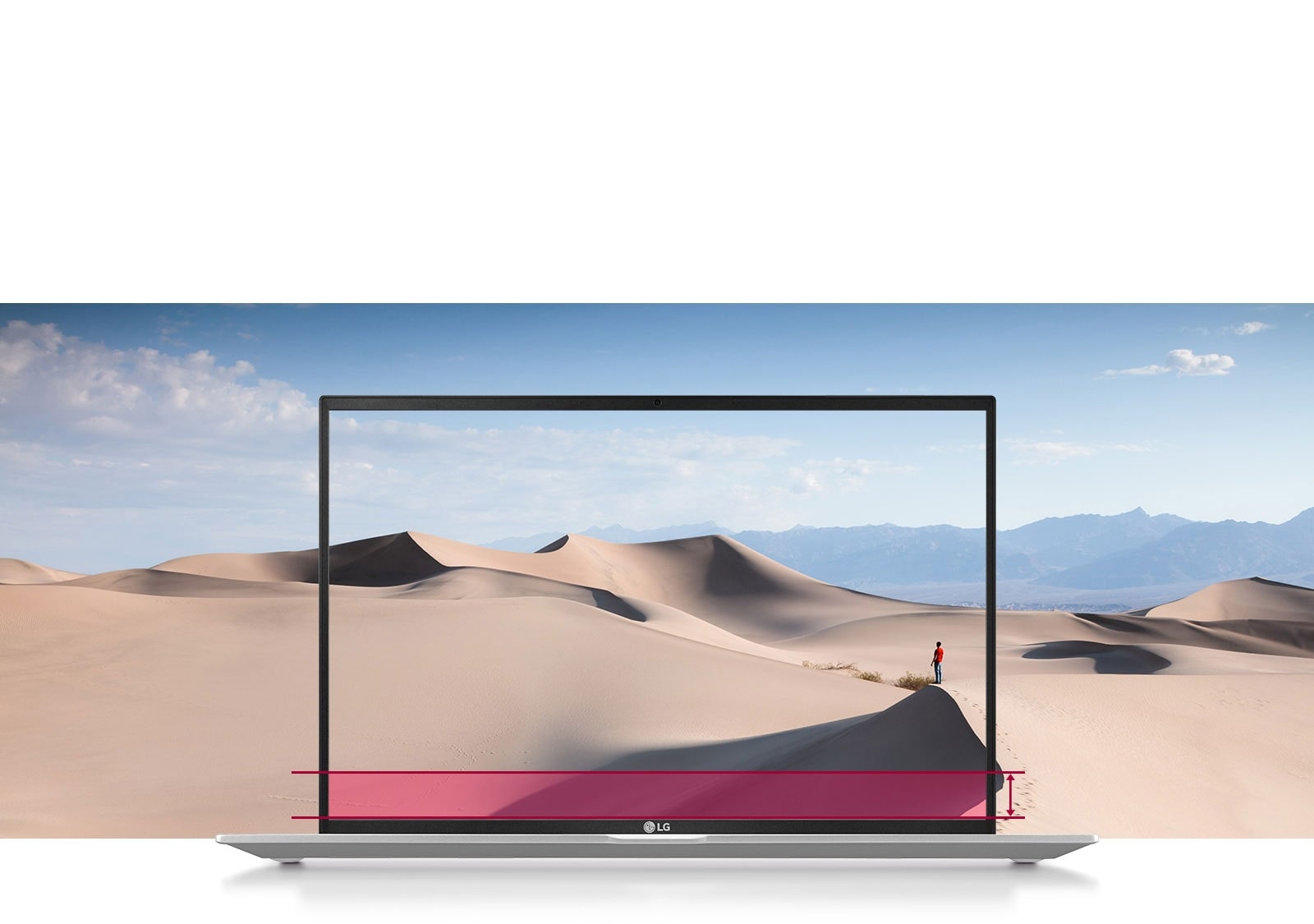 شاشة كبيرة بنسبة عرض إلى ارتفاع تبلغ 16:10 توفر رؤية بدقة لا حدود لها