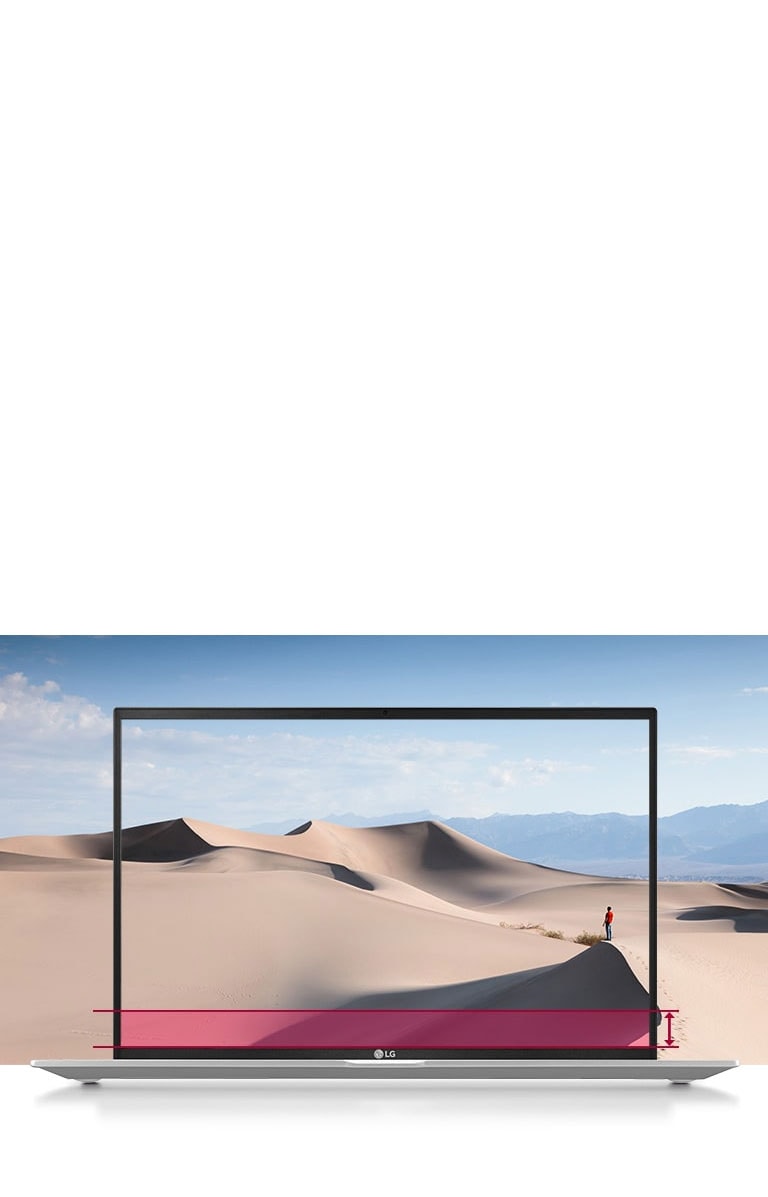 شاشة كبيرة بنسبة عرض إلى ارتفاع تبلغ 16:10 توفر رؤية بدقة لا حدود لها