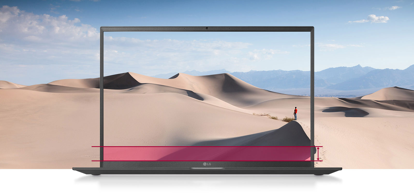 شاشة كبيرة بنسبة عرض إلى ارتفاع تبلغ 16:10 توفر رؤية بدقة لا حدود لها