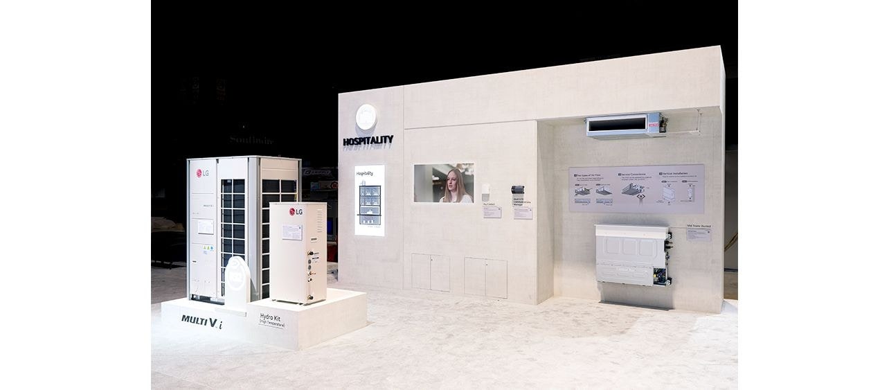 LG shows Multi V i and Mid Static Ducted system with Hydro Kit at AHR EXPO in Chicago.