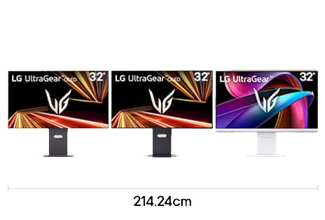 إعداد ثلاثي لشاشات الألعاب يتألف من ثلاث شاشات مقاس 32 بوصة بدقة 4K UHD لتجربة لعب بانورامية مع مكتب بعرض 214.24 سم