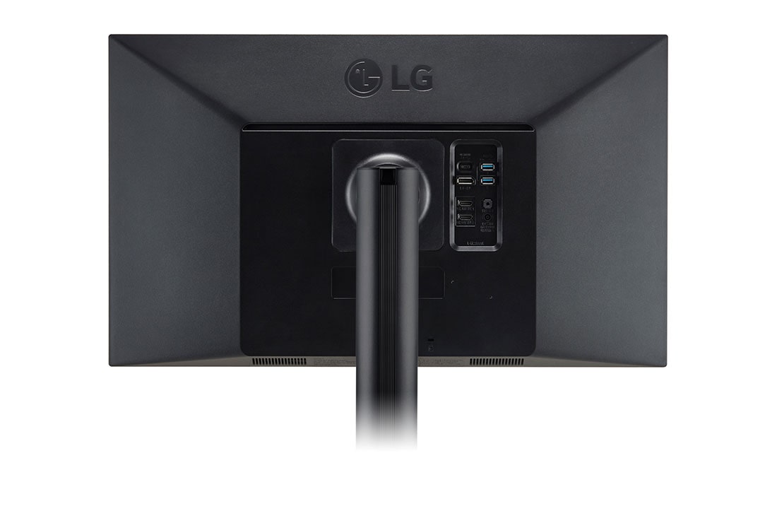 LG شاشة Ergo IPS بدقة UHD 4K، حجم 27 بوصة مع منفذ USB C، تصميم مريح, منظر خلفي جانبي عن قرب مع ظهور ذراع الشاشة بالمنتصف, 27UN880-B, thumbnail 13