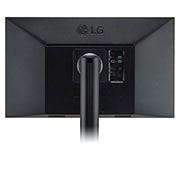 LG شاشة Ergo IPS بدقة UHD 4K، حجم 27 بوصة مع منفذ USB C، تصميم مريح, منظر خلفي جانبي عن قرب مع ظهور ذراع الشاشة بالمنتصف, 27UN880-B, thumbnail 13