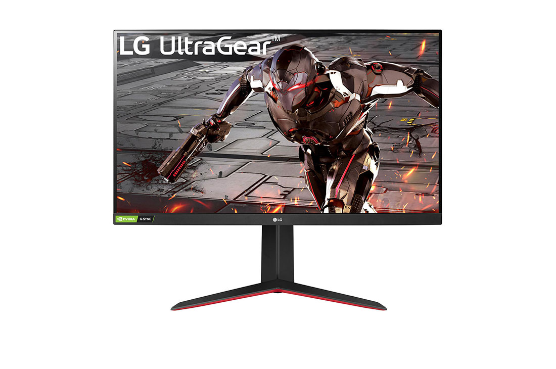 LG شاشة الألعاب UltraGear™ بدقة Full HD، حجم 32 بوصة، بمعدل تحديث 165 هرتز، وسجل تمهيد رئيسي 1 مللي ثانية، ومتوافقة مع تقنية ®G-SYNC من إنفيديا®، مع حامل قابل للتعديل, عرض أمامي, 32GN550-B