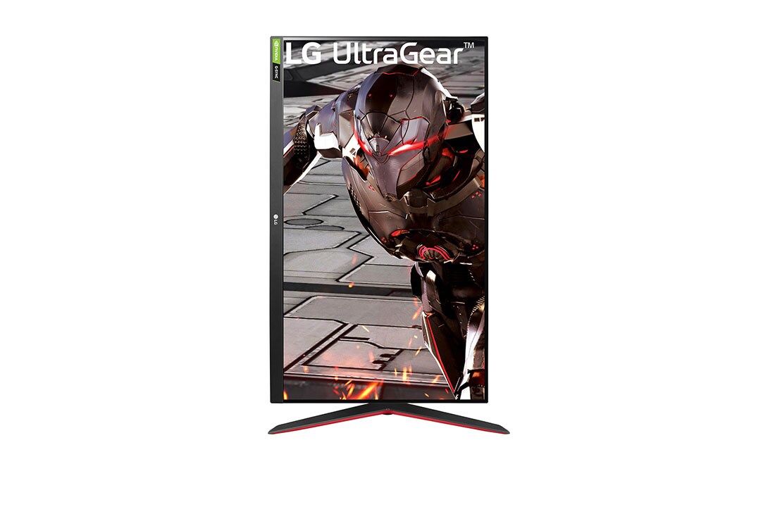 LG شاشة الألعاب UltraGear™ بدقة Full HD، حجم 32 بوصة، بمعدل تحديث 165 هرتز، وسجل تمهيد رئيسي 1 مللي ثانية، ومتوافقة مع تقنية ®G-SYNC من إنفيديا®، مع حامل قابل للتعديل, مظهر أمامي للشاشة يوضح دورانها بزاوية 90 درجة, 32GN550-B, thumbnail 9