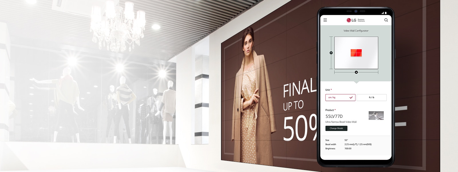 شاشة C من إل جي + تطبيق العملاء