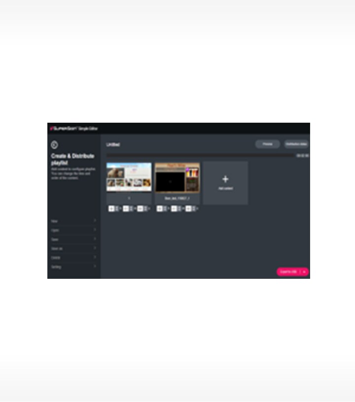 The SuperSign Simple Editor schedule screen