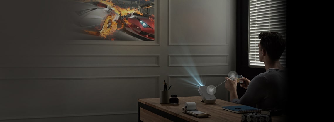 التوصيل والمشاهدة بكل سهولة .LG MiniBeam