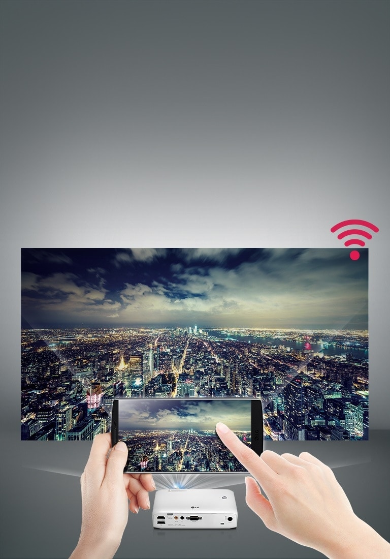 استمتع بالتقنية اللاسلكية. من الهاتف إلى جهاز العرض