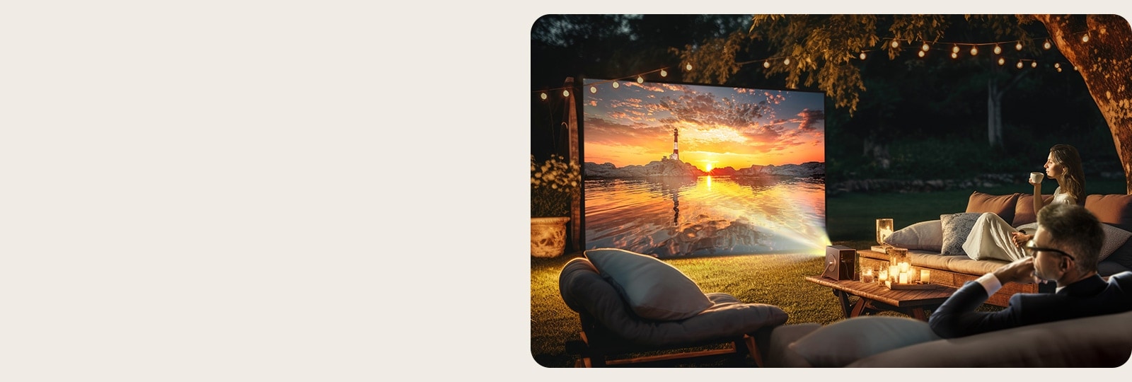 استمتع بمشاهدة فيلم مع عرض صورة ساطعة من جهاز العرض.