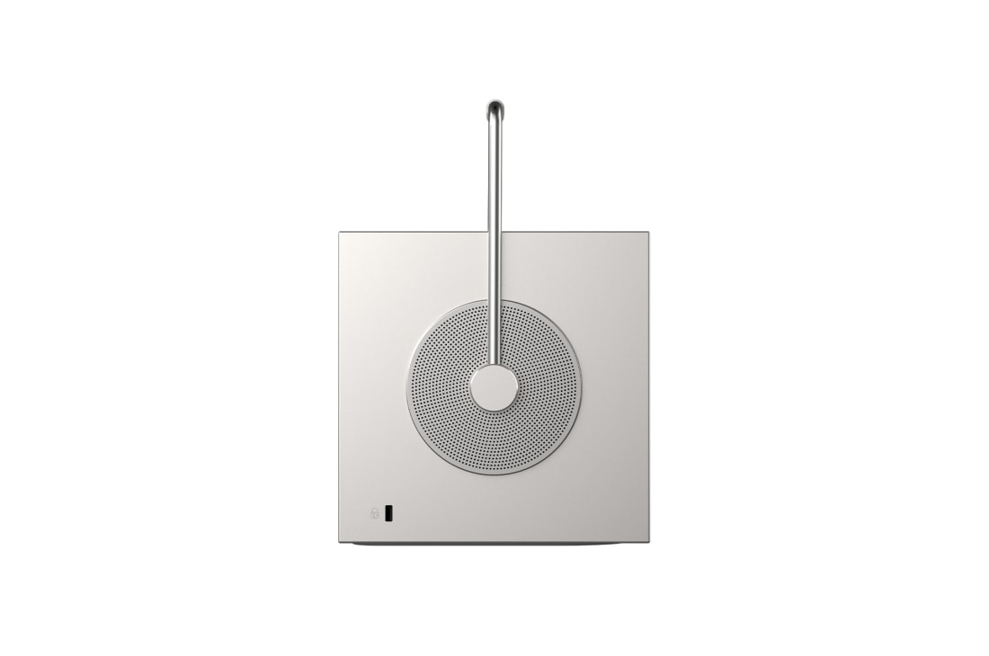 LG اكتشف بروجكتر LG CineBeam Q Mini 4K المحمول | شاشة كبيرة بحجم 120 بوصة، مكبر صوت مدمج 4 واط ، ضبط تلقائي للشاشة. استطلع صور ومواصفات المنتج PU600U, صورة جانبية مع تصميم مكبر صوت دائري ومقبض في الأعلى, PU600U, thumbnail 2