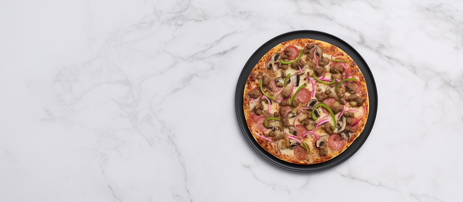 AI-generated image of a Frozen pizza (thin crust) dish.