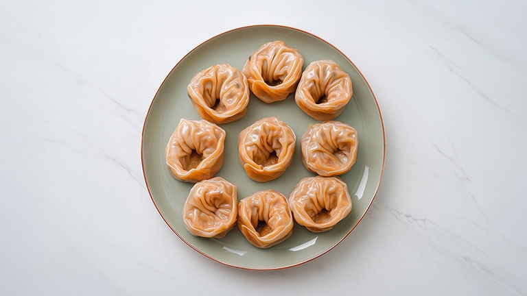 AI-generated image of a Kimchi Mandu dish.