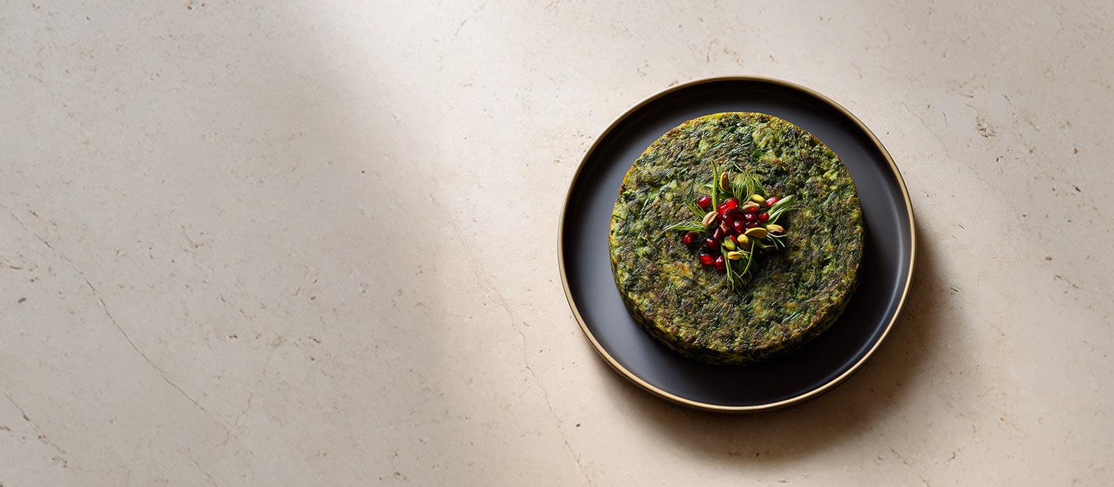 AI-generated image of a Kuku Sabzi dish.