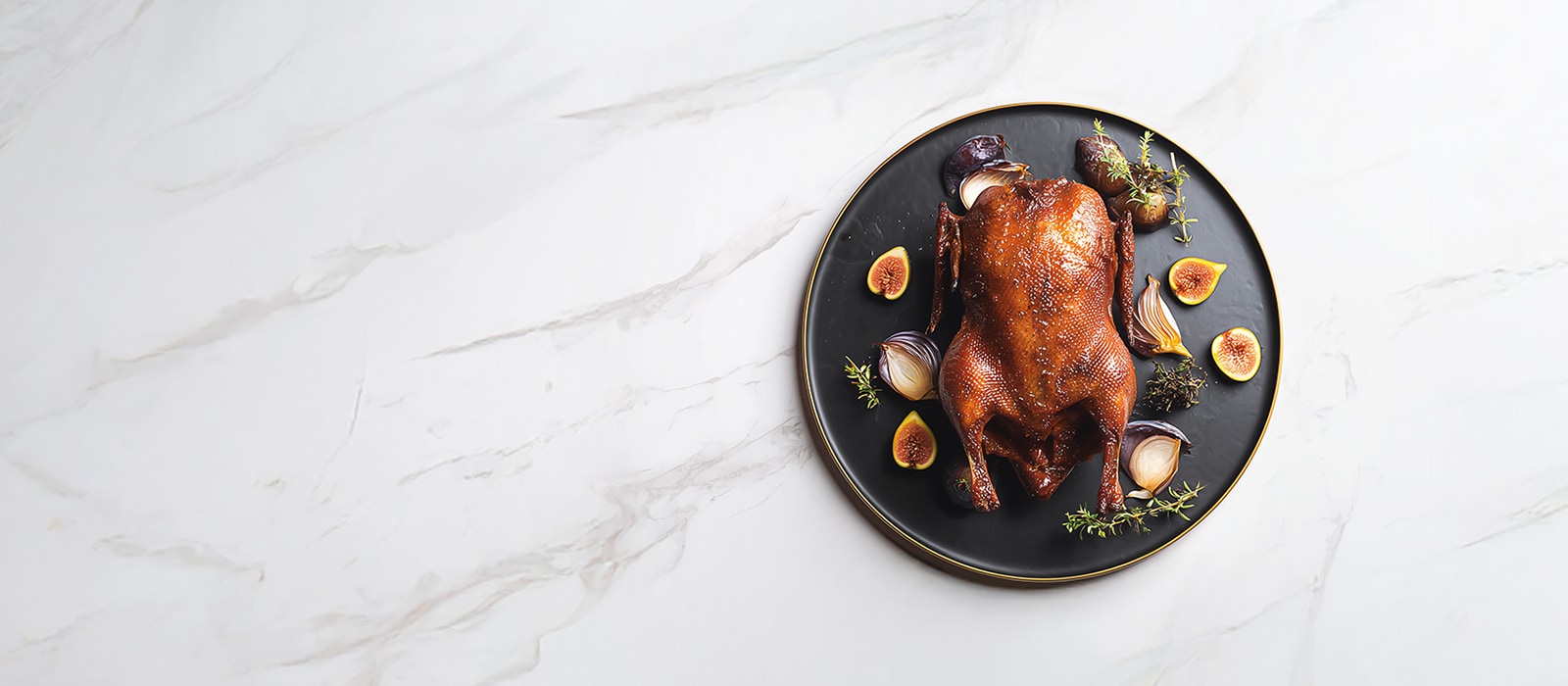 AI-generated image of a Whole duck dish.