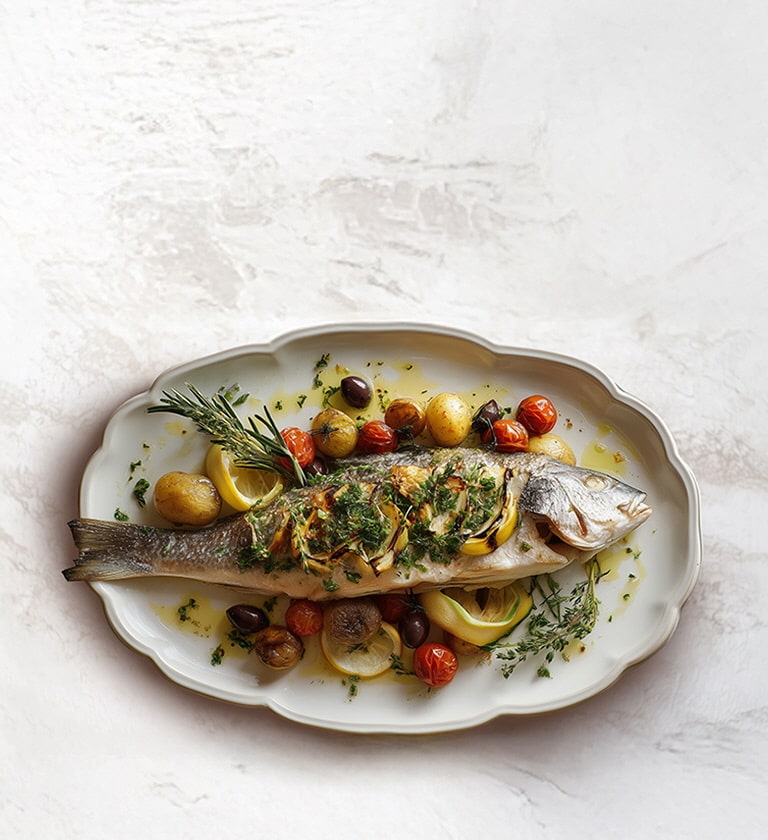 AI-generated image of a Whole fish dish.
