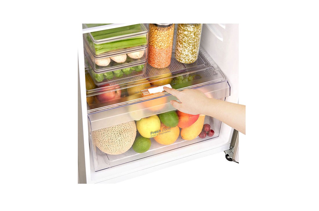 LG ثلاجة بمجمدة علوية، بلاتين فضي، ضاغط طولي عاكس، تقنية ™⁺DoorCooling، تدفق هواء متعدد, GR-C432RLCN, thumbnail 5