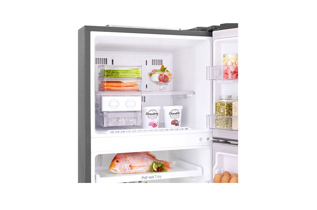 LG ثلاجة بمجمدة علوية، بلاتين فضي، ضاغط طولي عاكس، تقنية ™⁺DoorCooling، تدفق هواء متعدد, GR-C432RLCN, thumbnail 7