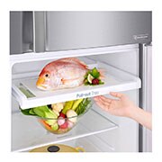 LG ثلاجة بمجمدة علوية، بلاتين فضي، ضاغط طولي عاكس، تقنية ™⁺DoorCooling، تدفق هواء متعدد, GR-C432RLCN, thumbnail 4