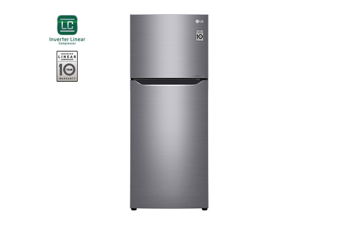 LG ثلاجة بمجمدة علوية لون فضي بلاتيني مع التشخيص ذكي, GR-C342SLBB, GR-C342SLBB