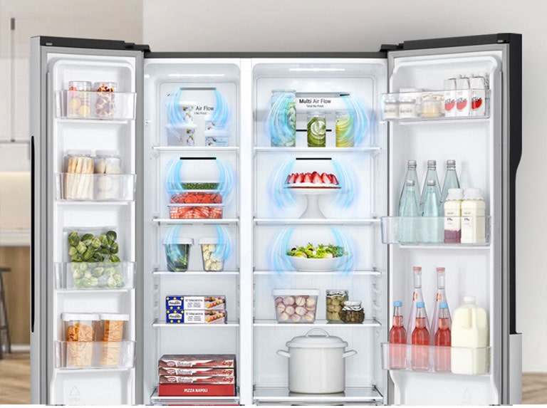 صورة تعبر عن البرودة داخل الثلاجة.