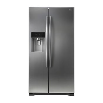 جنبا إلى جنب لامعة الصلب الثلاجة مع موزع ماء وثلج دون سباكة1