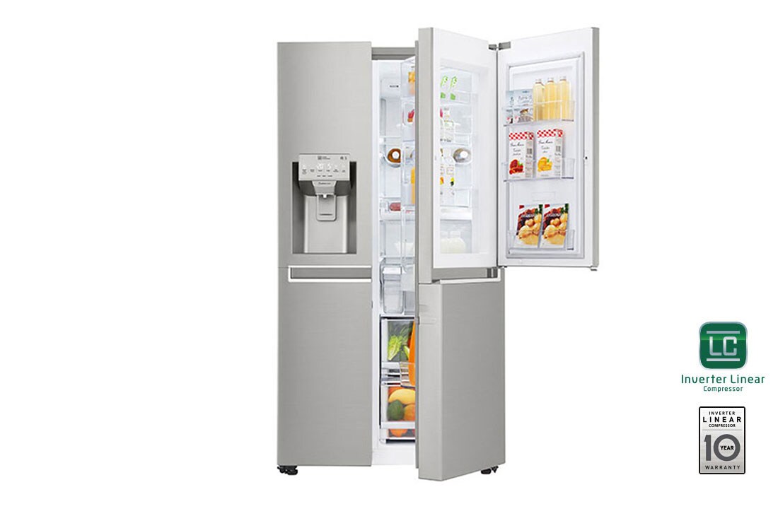 LG  ثلاجة ببابين بسعة كبيرة بتقنية <br>™Door-in-Door الجديدة, GR-J327CSBL