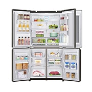 LG ثلاجة إل جي أربع أبواب لون أسود فولاذ مقاوم للصد, GR-X39FTKHL, thumbnail 3