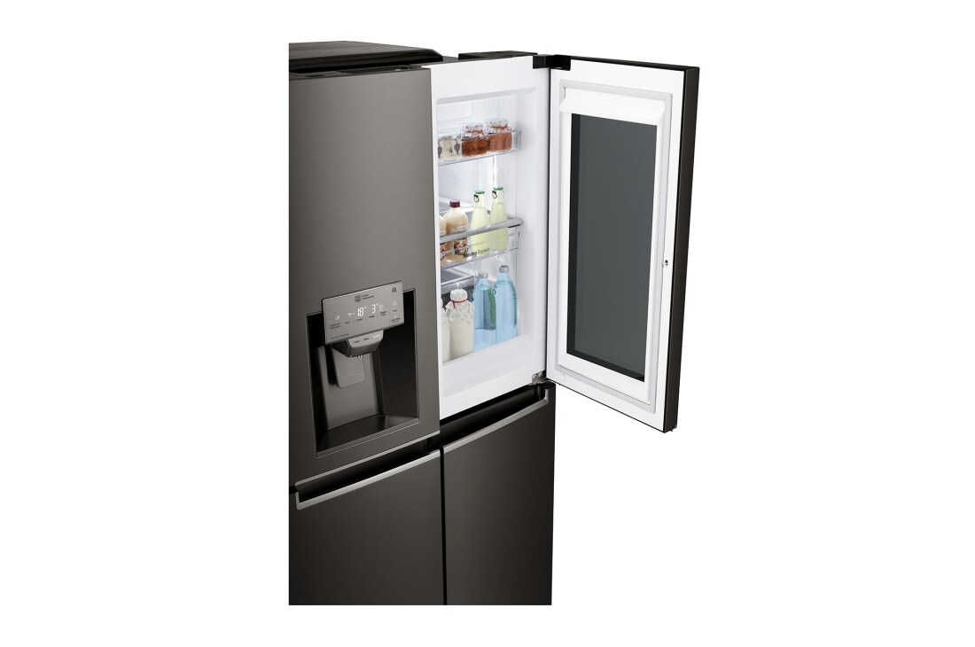 LG ثلاجة إل جي أربع أبواب لون أسود فولاذ مقاوم للصد, GR-X39FTKHL, thumbnail 7