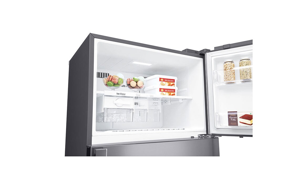 LG ثلاجة بمجمدة علوية، فضي بلاتيني، ضاغط طولي عاكس، تقنية ™⁺DoorCooling، تقنية ™+HygieneFresh, GN-C732HLCU, thumbnail 8