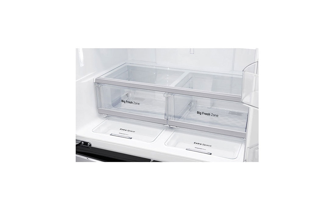 LG ثلاجة بأربعة أبواب، ضاغط طولي عاكس، نظام تخزين ذكي، تقنية ™+Hygiene Fresh, GR-B34FTLHL, thumbnail 10