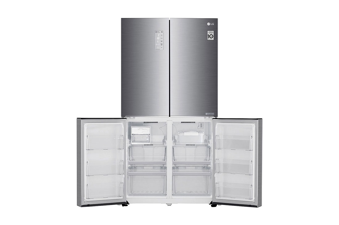 LG ثلاجة بأربعة أبواب، ضاغط طولي عاكس، نظام تخزين ذكي، تقنية ™+Hygiene Fresh, GR-B34FTLHL, thumbnail 4