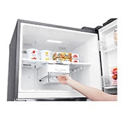 LG ثلاجة بمجمدة علوية، بلاتين فضي، ضاغط طولي عاكس، تقنية ™⁺DoorCooling، تدفق هواء متعدد, GR-C619HLCU, thumbnail 8