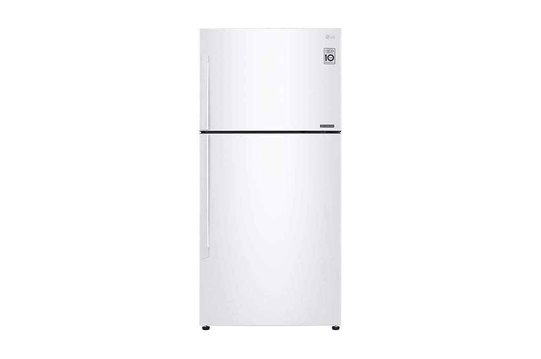 LG ثلاجة بمجمدة علوية، أبيض ناصع، ضاغط طولي عاكس، تقنية ™⁺DoorCooling،<br>تقنية ™Fresh 0 Zone ،Smart Diagnosis, GR-C832HBCU