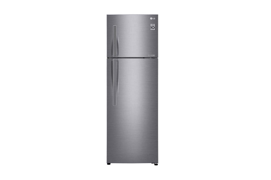 LG ثلاجة بمجمدة علوية، بلاتين فضي، ضاغط طولي عاكس، تقنية ™⁺DoorCooling، تدفق هواء متعدد, GR-C402RLCN